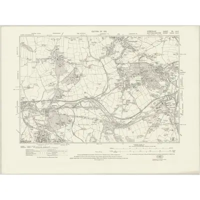 1913 Map of Derbyshire XL.NE, 1921 Print
