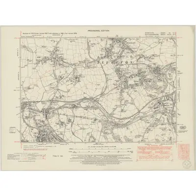 1938 Map of Derbyshire XL.NE, 1950 Print