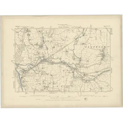 1879 Map of Derbyshire XL.NW, 1885 Print