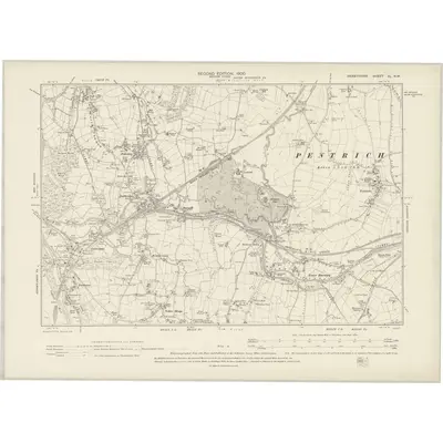 1898 Map of Derbyshire XL.NW, 1900 Print