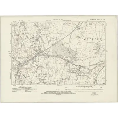 1913 Map of Derbyshire XL.NW, 1921 Print