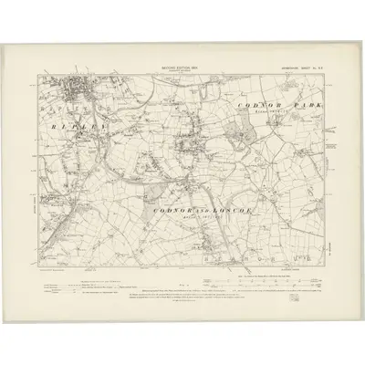 1898 Map of Derbyshire XL.SE, 1901 Print