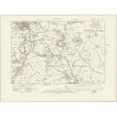1913 Map of Derbyshire XL.SE, 1921 Print