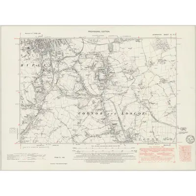 1938 Map of Derbyshire XL.SE, 1949 Print