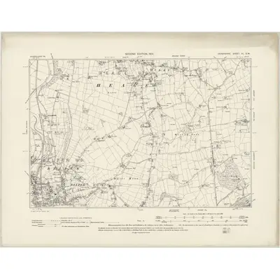 1898 Map of Derbyshire XL.SW, 1901 Print