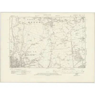 1913 Map of Derbyshire XL.SW, 1921 Print