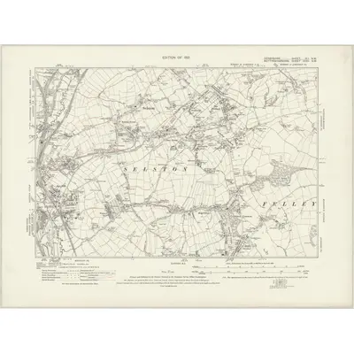 1913 Map of Derbyshire XLI.NW, 1921 Print