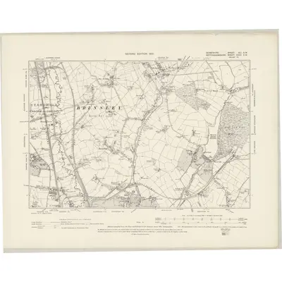 1898 Map of Derbyshire XLI.SW, 1901 Print
