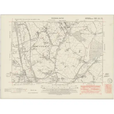 1938 Map of Derbyshire XLI.SW, 1950 Print