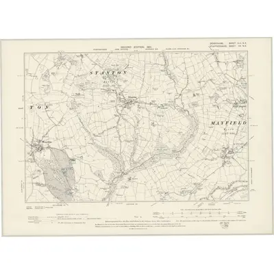 1898 Map of Derbyshire XLII.NE, 1901 Print