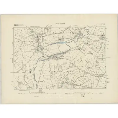 1880 Map of Derbyshire XLII.SE, 1884 Print