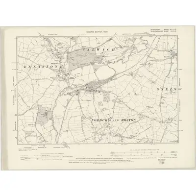 1898 Map of Derbyshire XLII.SE, 1900 Print