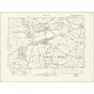 1920 Map of Derbyshire XLII.SE, 1924 Print