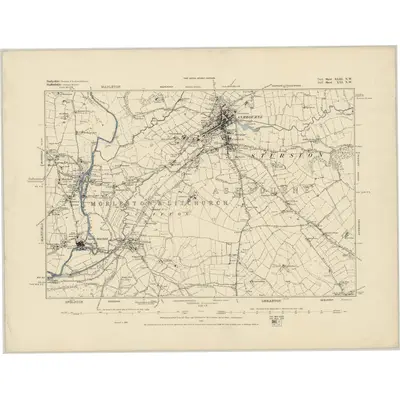 1880 Map of Derbyshire XLIII.NW, 1885 Print