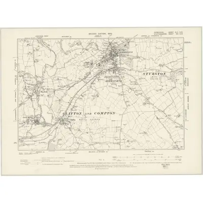 1898 Map of Derbyshire XLIII.NW, 1900 Print