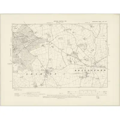 1898 Map of Derbyshire XLIII.SE, 1901 Print