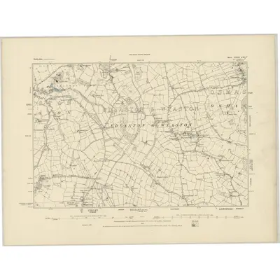 1880 Map of Derbyshire XLIII.SW, 1885 Print