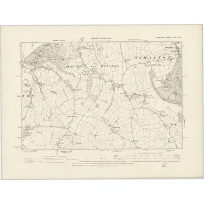 1898 Map of Derbyshire XLIII.SW, 1901 Print
