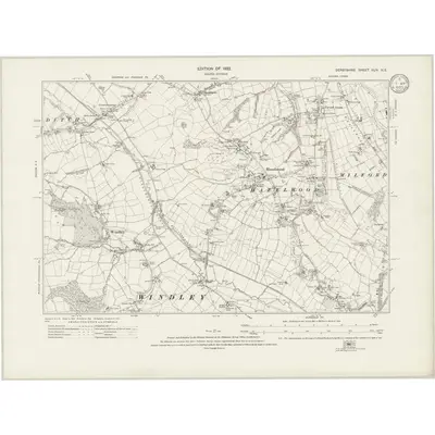 1913 Map of Derbyshire XLIV.NE, 1922 Print