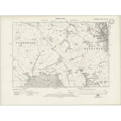 1913 Map of Derbyshire XLIV.SE, 1922 Print