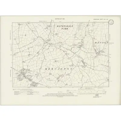 1920 Map of Derbyshire XLIV.SW, 1922 Print