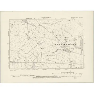 1899 Map of Derbyshire XLIX.NW, 1901 Print