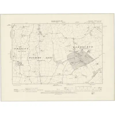 1899 Map of Derbyshire XLIX.SW, 1901 Print
