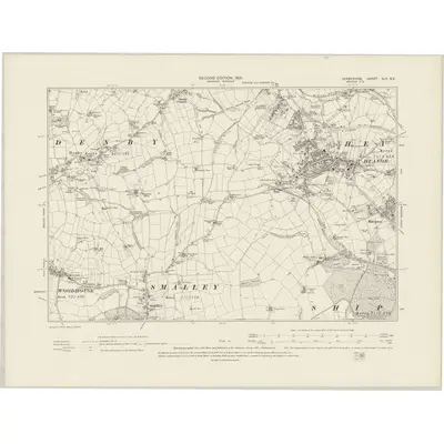 1898 Map of Derbyshire XLV.NE, 1901 Print