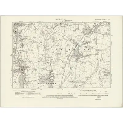 1913 Map of Derbyshire XLV.NW, 1921 Print