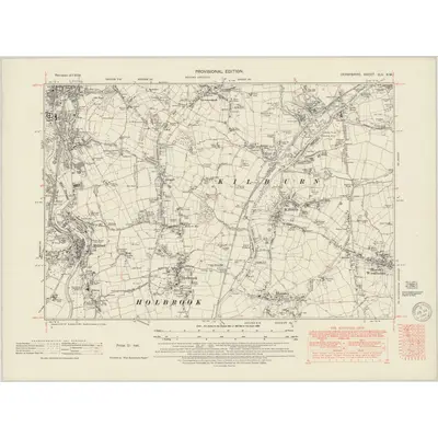 1938 Map of Derbyshire XLV.NW, 1949 Print