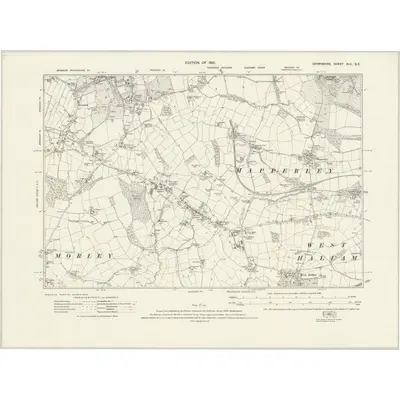 1913 Map of Derbyshire XLV.SE, 1921 Print