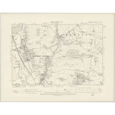 1898 Map of Derbyshire XLV.SW, 1901 Print