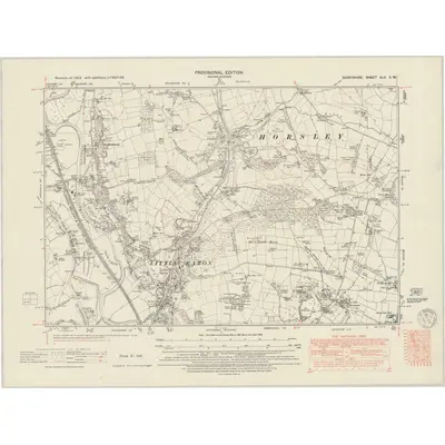 1937 Map of Derbyshire XLV.SW, 1949 Print