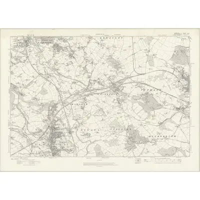 1913 Map of Derbyshire XLVI, 1921 Print