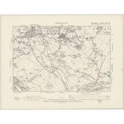 1899 Map of Derbyshire XLVI.NW, 1901 Print
