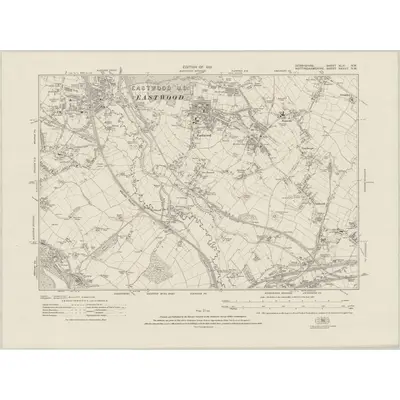 1913 Map of Derbyshire XLVI.NW, 1921 Print