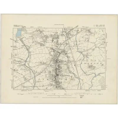 1879 Map of Derbyshire XLVI.SW, 1884 Print