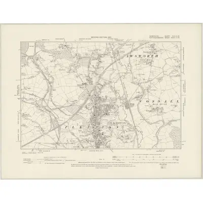 1899 Map of Derbyshire XLVI.SW, 1901 Print
