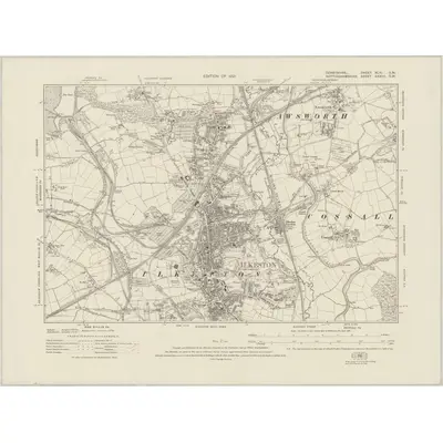 1913 Map of Derbyshire XLVI.SW, 1921 Print