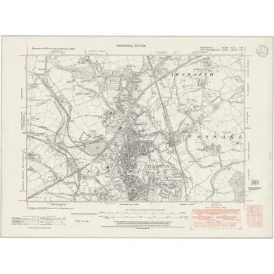 1938 Map of Derbyshire XLVI.SW, 1947 Print
