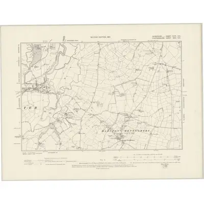 1898 Map of Derbyshire XLVII.NE, 1901 Print