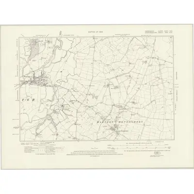 1920 Map of Derbyshire XLVII.NE, 1924 Print