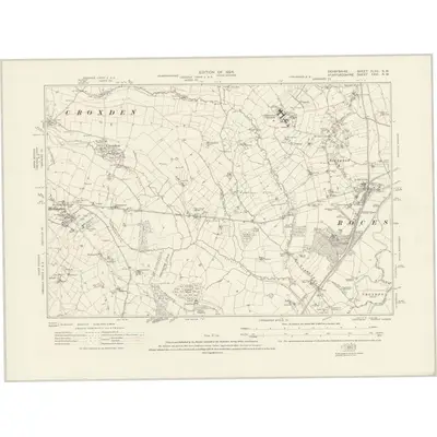 1920 Map of Derbyshire XLVII.NW, 1924 Print