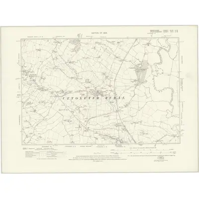 1920 Map of Derbyshire XLVII.SW, 1924 Print