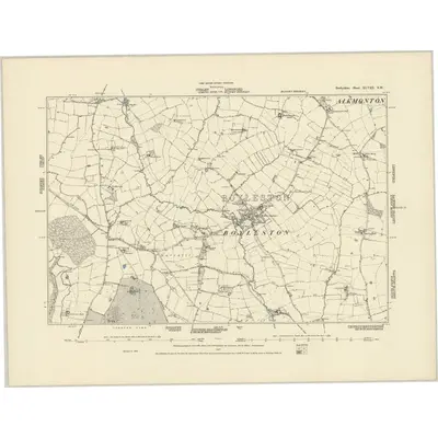 1880 Map of Derbyshire XLVIII.SW, 1887 Print