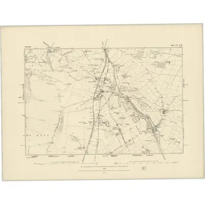 1878 Map of Derbyshire XV.NW, 1883 Print