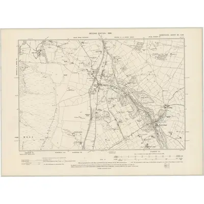 1896 Map of Derbyshire XV.NW, 1899 Print