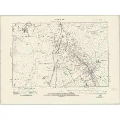 1919 Map of Derbyshire XV.NW, 1923 Print