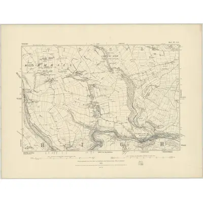 1878 Map of Derbyshire XV.SE, 1883 Print