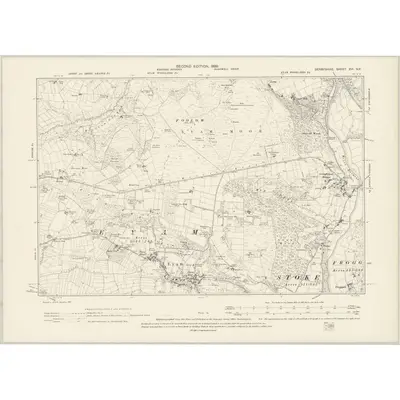 1897 Map of Derbyshire XVI.NE, 1899 Print